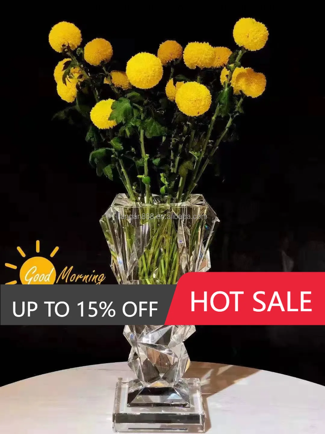 

Living Room Ornaments Luxury Handmade Modern Simple Design Elegant Crystal ART Glass Rose Vase Ceramic Minimalist Decoration