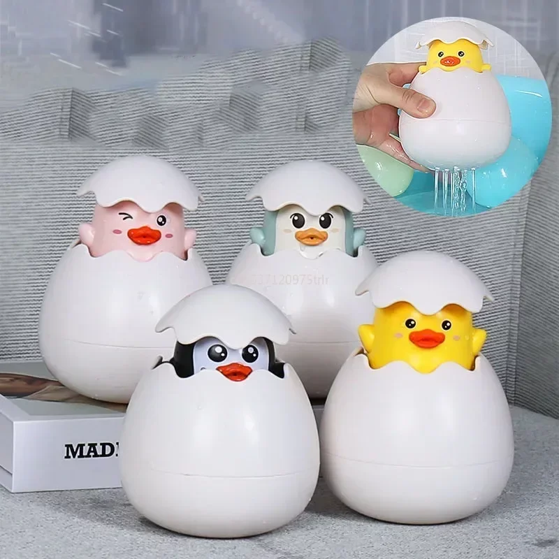 

Baby Swimming Toy Kids Cute Duck Penguin Egg Water Spray Sprinkler Bathroom Sprinkling Shower Pool Toys Toddler Toys Gift