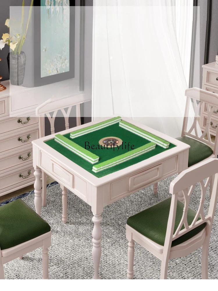 Solid Wood Simple Home Electric Mute Plastic Products (Flower Pots) Dining Table Double-Use Mahjong Machine