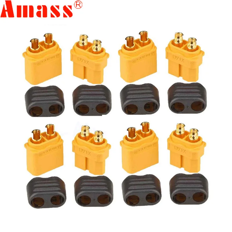 10 x Amass XT60 + XT60H Connettore con guaina 5 Maschio 5 Femmina (5 paia) Per Rc Lipo Batteria Rc Drone Auto Barca