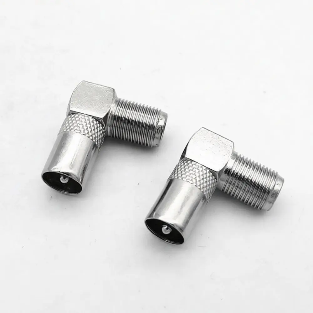 Metal Right Angle F Female To 9 5mm TV Male Adapter Connector RF Signal Converter Plug For Digital Satellite Antenna