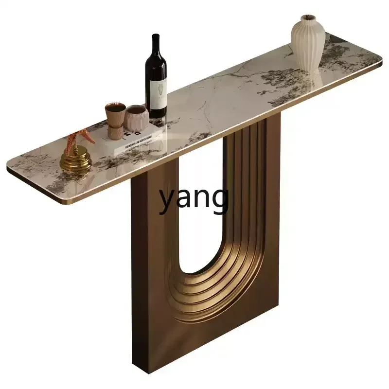 LMMhigh-end marble luxury villa hotel corridor view platform ultra-narrow entrance cabinet