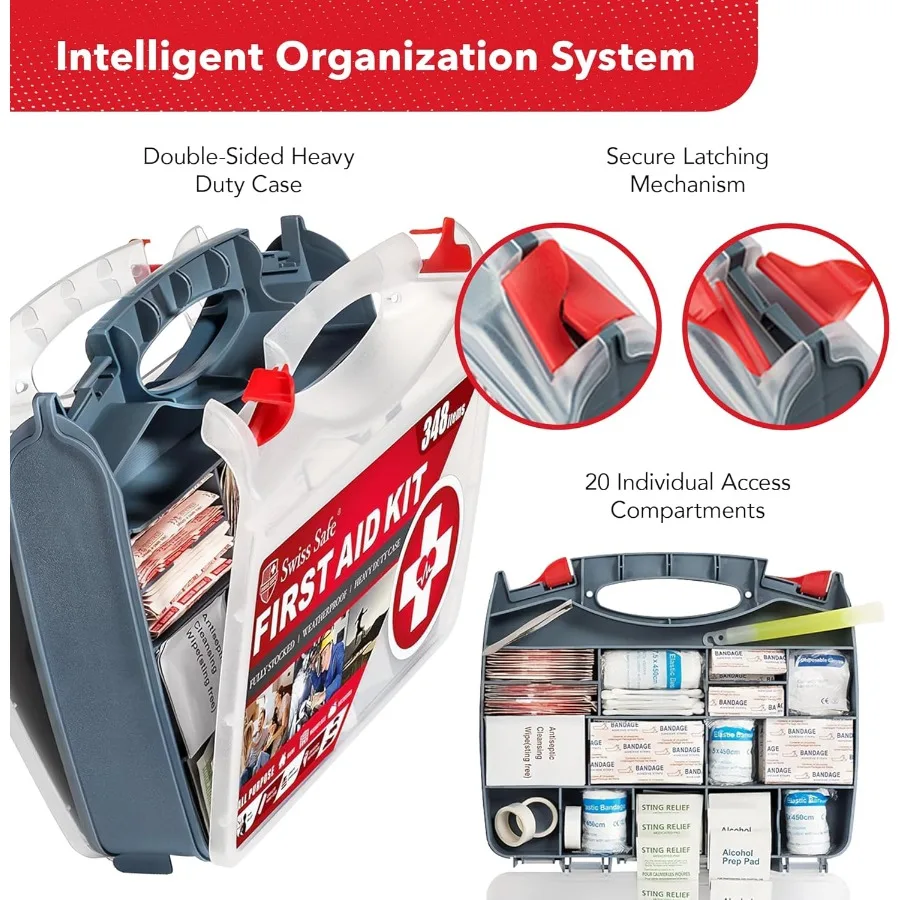 السويسري الآمن 2in1 الإسعافات الأولية للسيارة السفر الأعمال المنزلية مكافأة مجموعة صغيرة للمساعدة الطبية في حالات الطوارئ بقاء التخييم FSA HSA