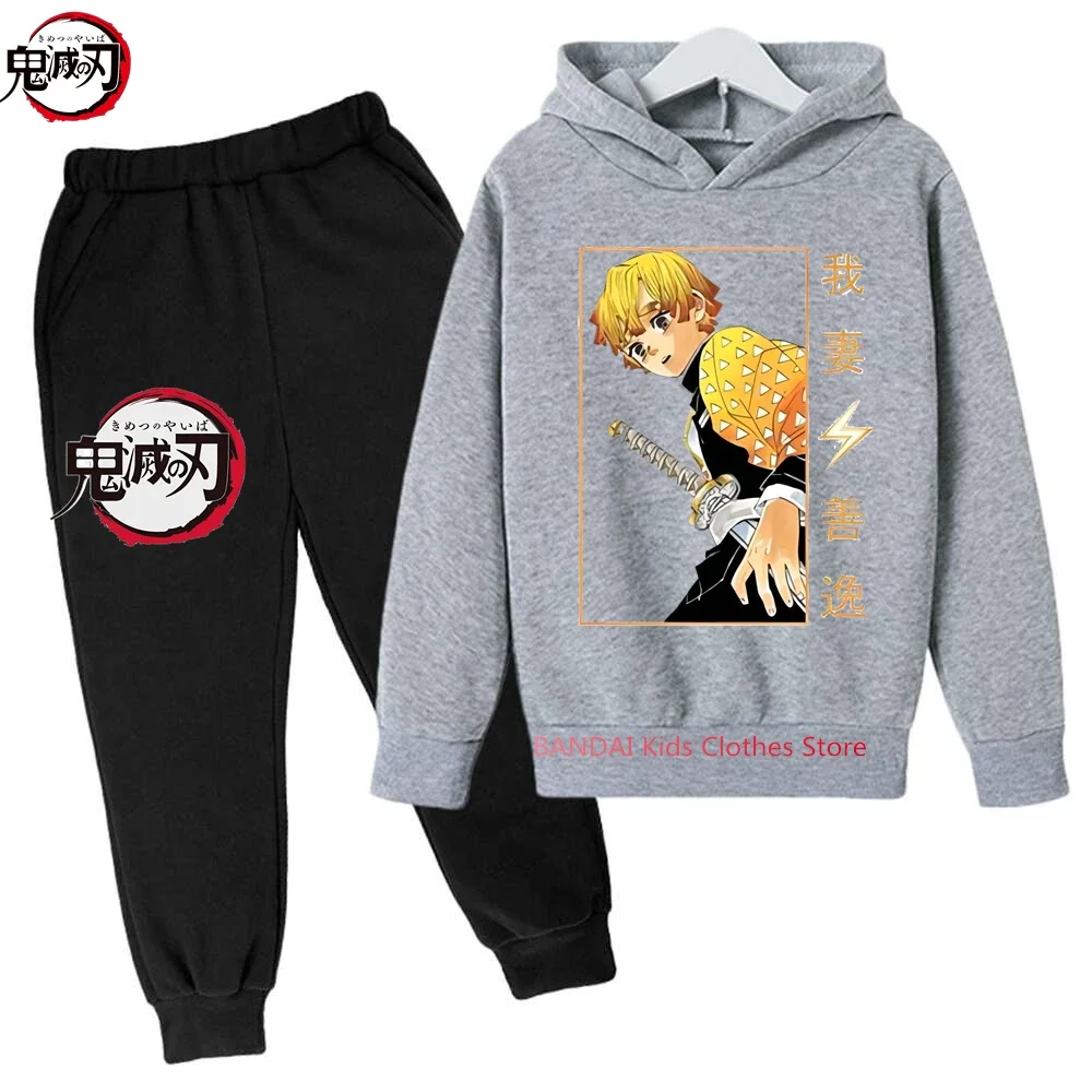 Kids Demon Slayer Kimetsu no Yaiba Hoodies Clothes Spring Sweatshirt Long Pant 2pcs Outfits Set Shinobu KochClothing
