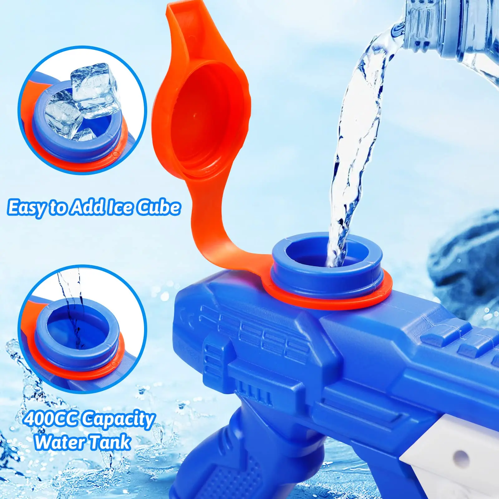 Pistola d'água de alta capacidade para crianças e adultos, pistola d'água de longo alcance, brinquedo blaster de verão, super soaker para piscina e praia, 600cc