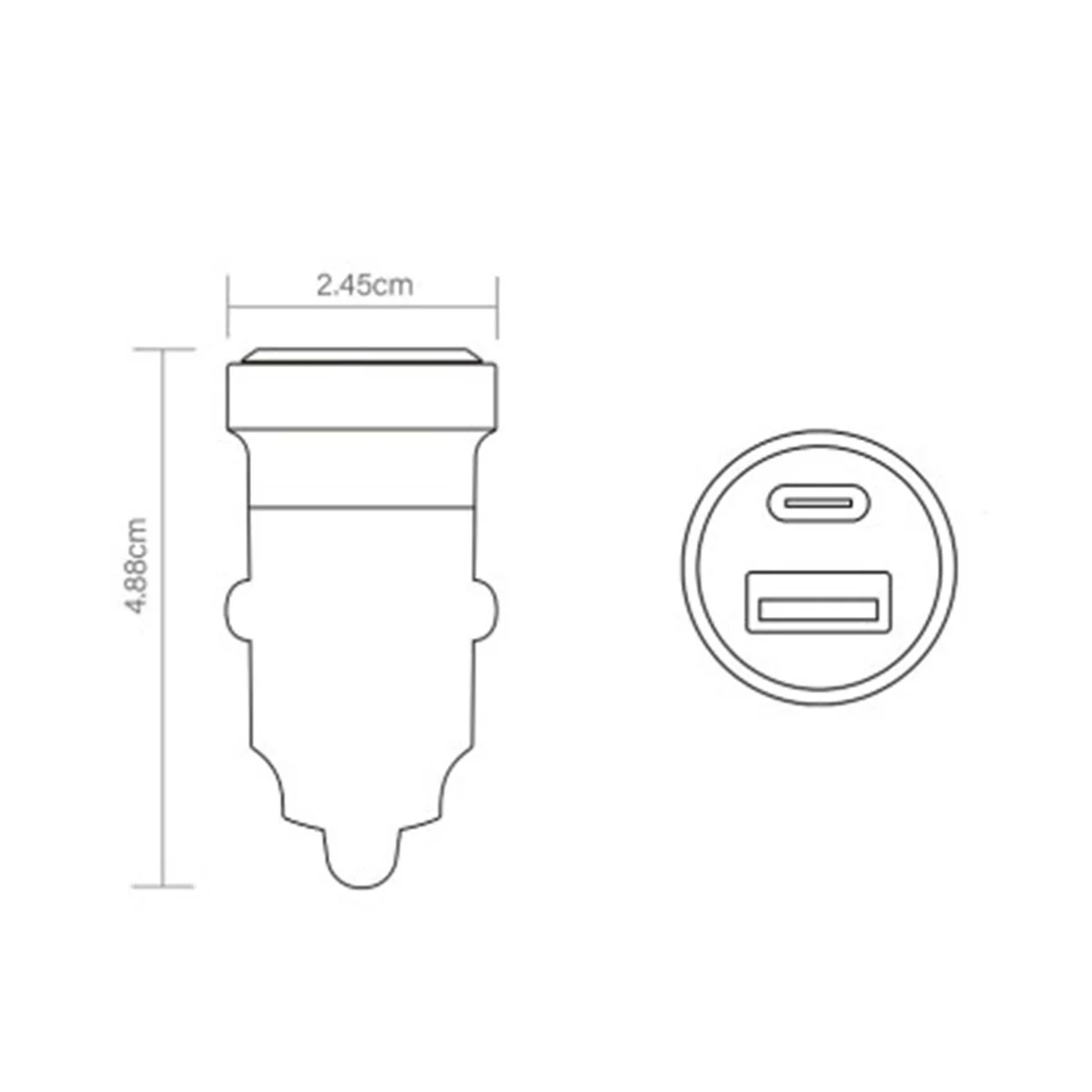 For Car Charger Pd30W Fast Charging Conversion Plug Car with USB One for Two Car Charger