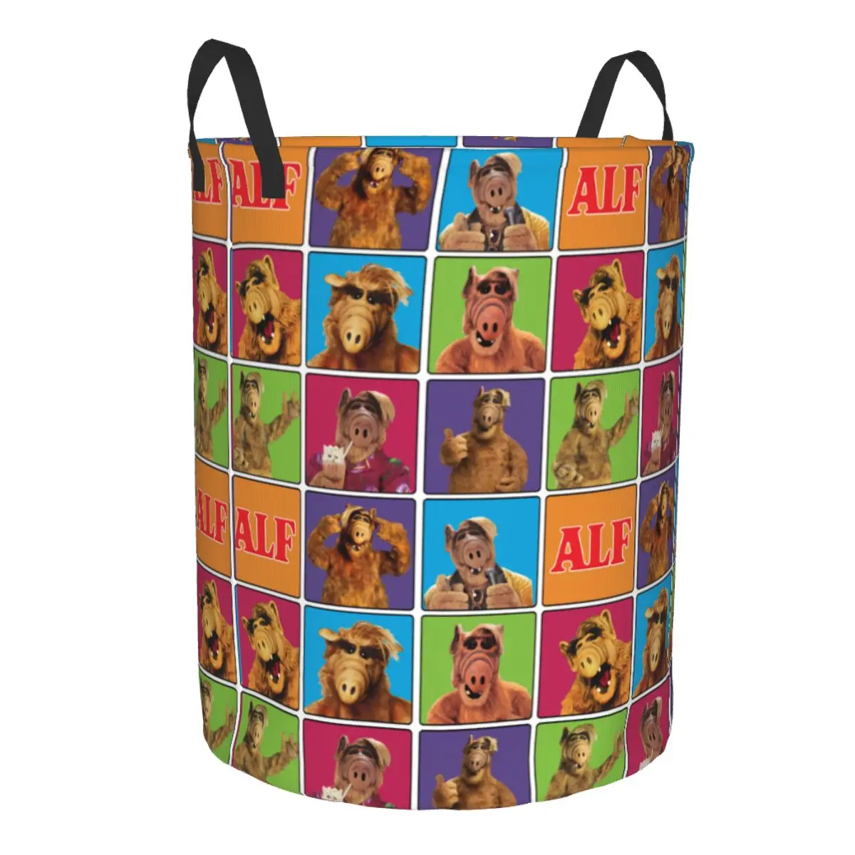 Custom Alien Life Form ALF Meme Collage Laundry Hamper Large Storage Basket Sci Fi TV Show Kids Nursery Toy Organizer