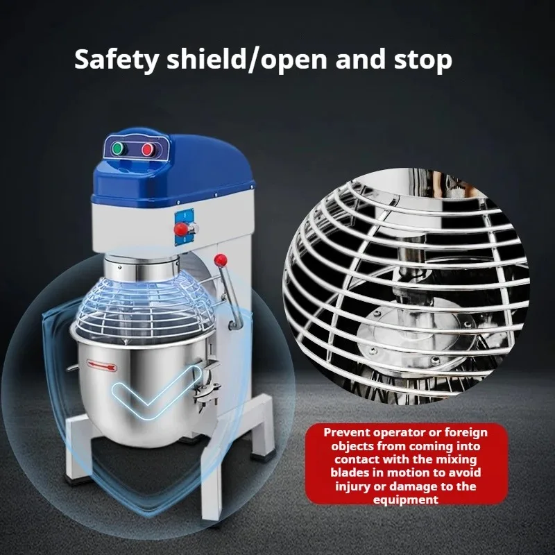 15L Automatic Dough Mixer and Egg Beater - Commercial Kneading and Beating Machine For