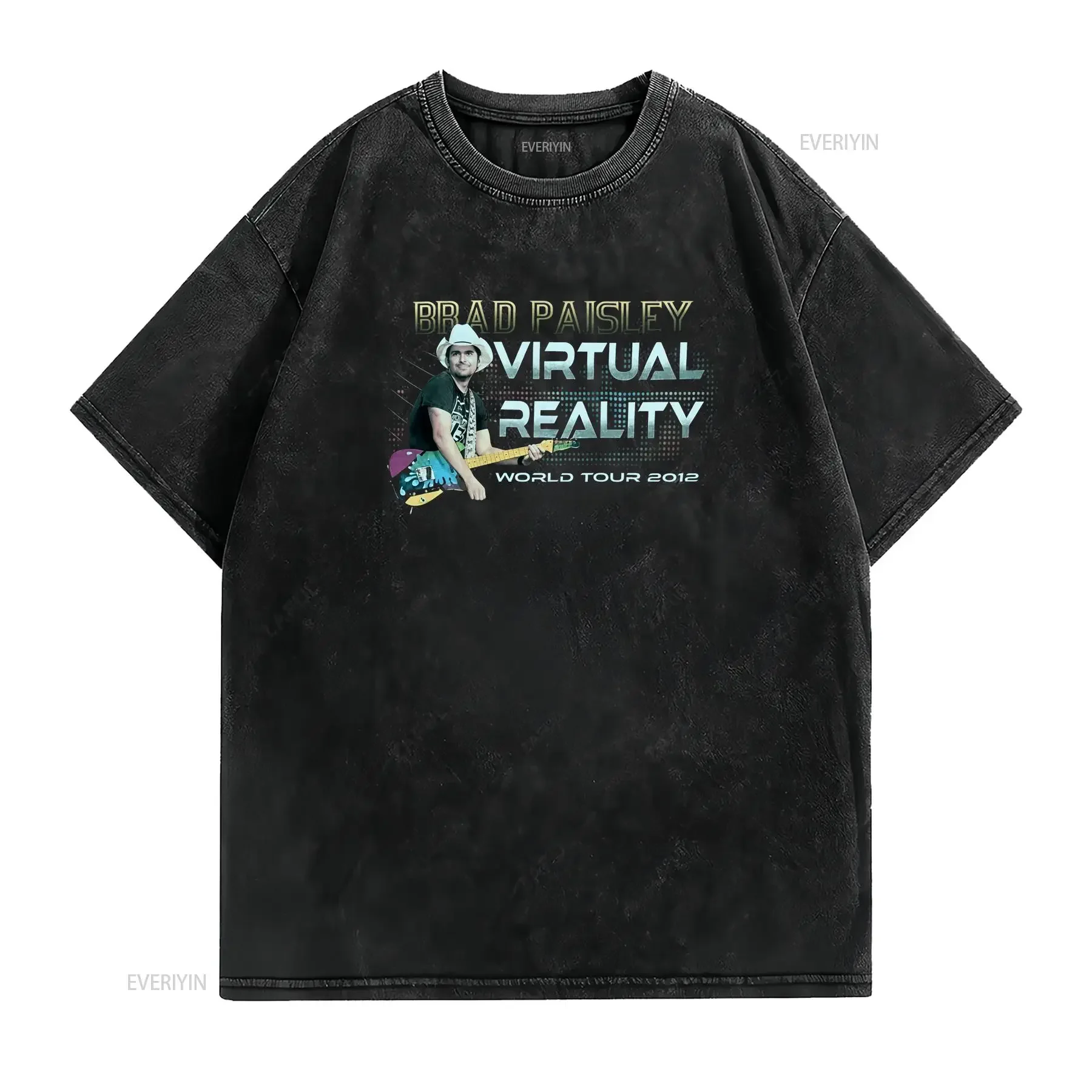 Brad Paisley Virtual Reality Tour T shirt Mens Small Casual Band Country Music vintage Washed Soft fashion Versatile Stylish