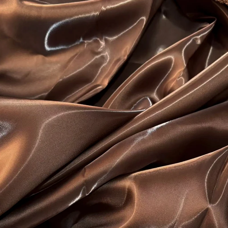 Luxury Glossy Liquid Satin Fabric Reflective Galaxy Shiny Bridal Satin Fabric for Fashion Dress Suit Design Material