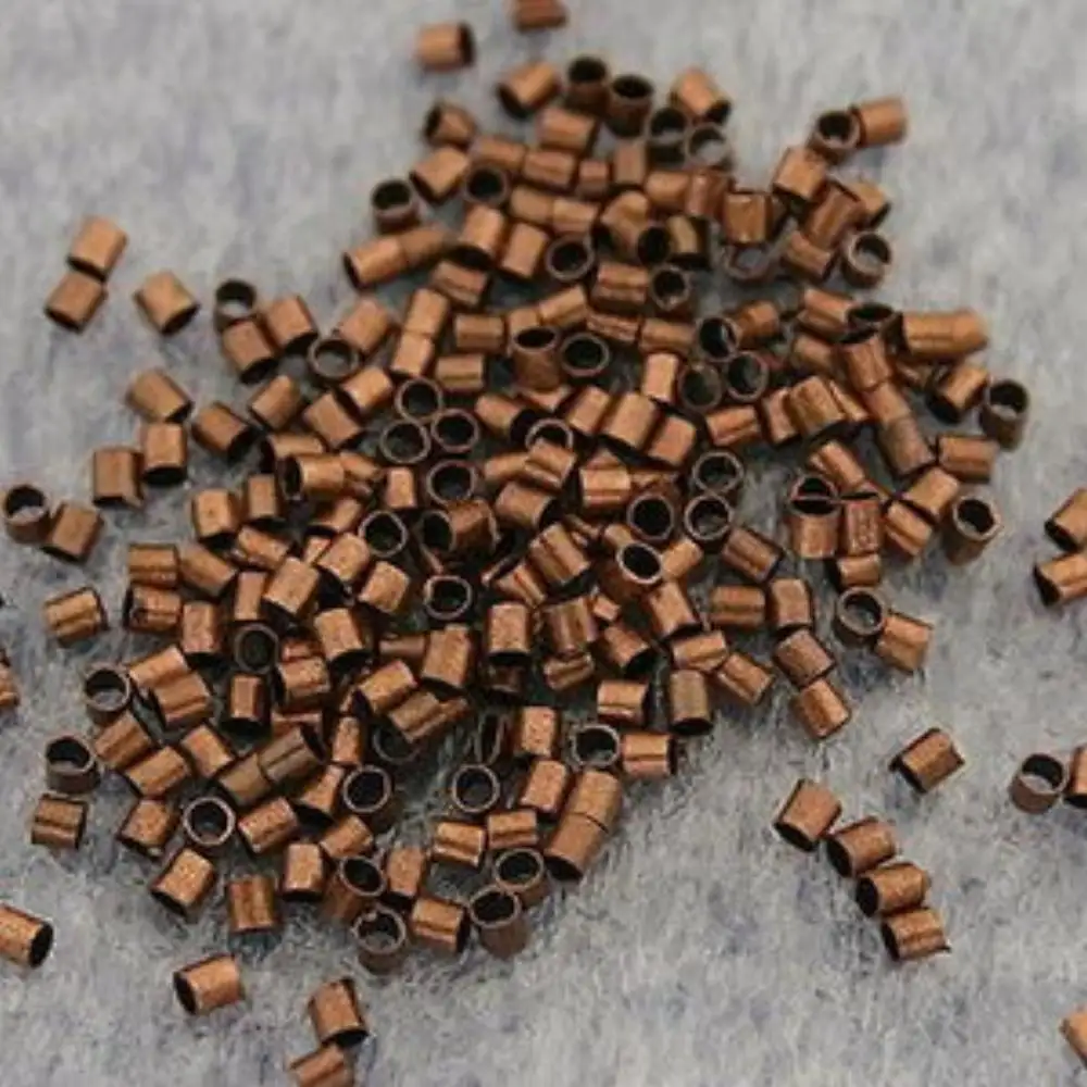 1000PCS 1.5mm ANTIQUED COPPER TONE CRIMPS TUBE FINDINGS BEADS H3346