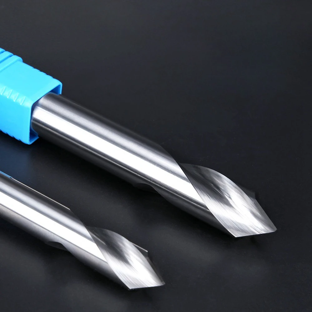 2 Flutes Tungsten Carbide Spotting Drill Bit Machine on the Aluminum