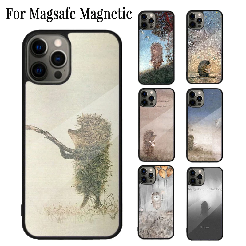 Hedgehog in the Fog Magnetic Phone Case Coque For iPhone 16 15 14 Plus 13 12 Mini 11 Pro Max Magsafe Wireless Charging Cover