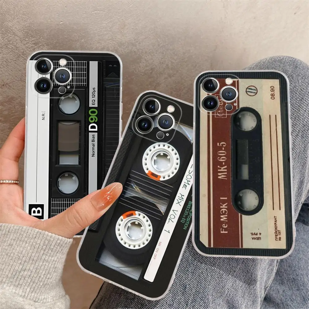 Radio Tape Cassette Phone Case For iPhone 15 14 11 12 13 Mini Pro XS Max Cover 6 7 8 Plus X XR SE 2020 Funda Shell