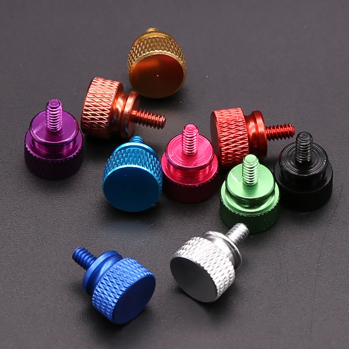 Aluminum Alloy Knurled Thumb Screws Kit PC Computer Case Hand Grip Knob Bolts