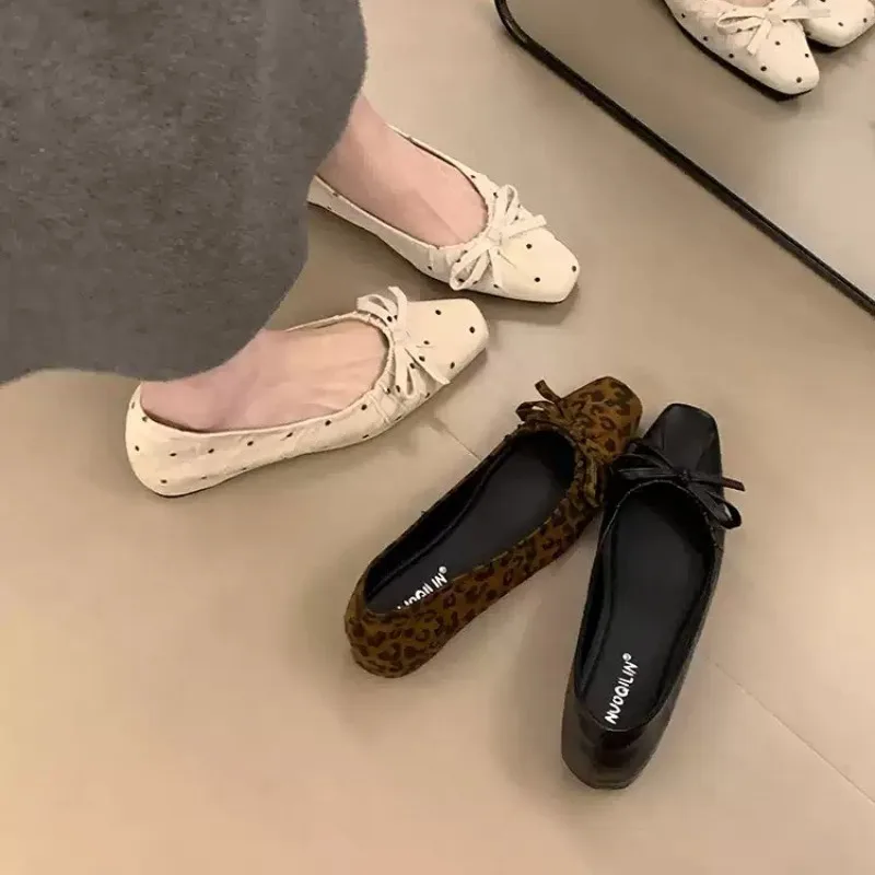 

Gentle Storm Point Inner Heightened Single Shoes 2026 New Commuting Temperament Slip-on Women's Shoes Leopard Print