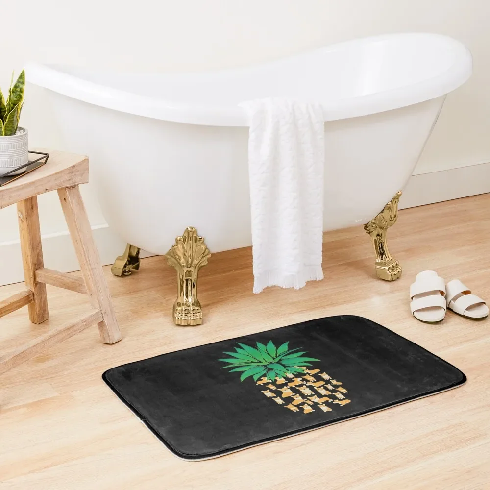 

Cute Pembroke Welsh Corgi Dogs Pineapple Bath Mat Bathroom Accessories Sets Rug Foot Mat