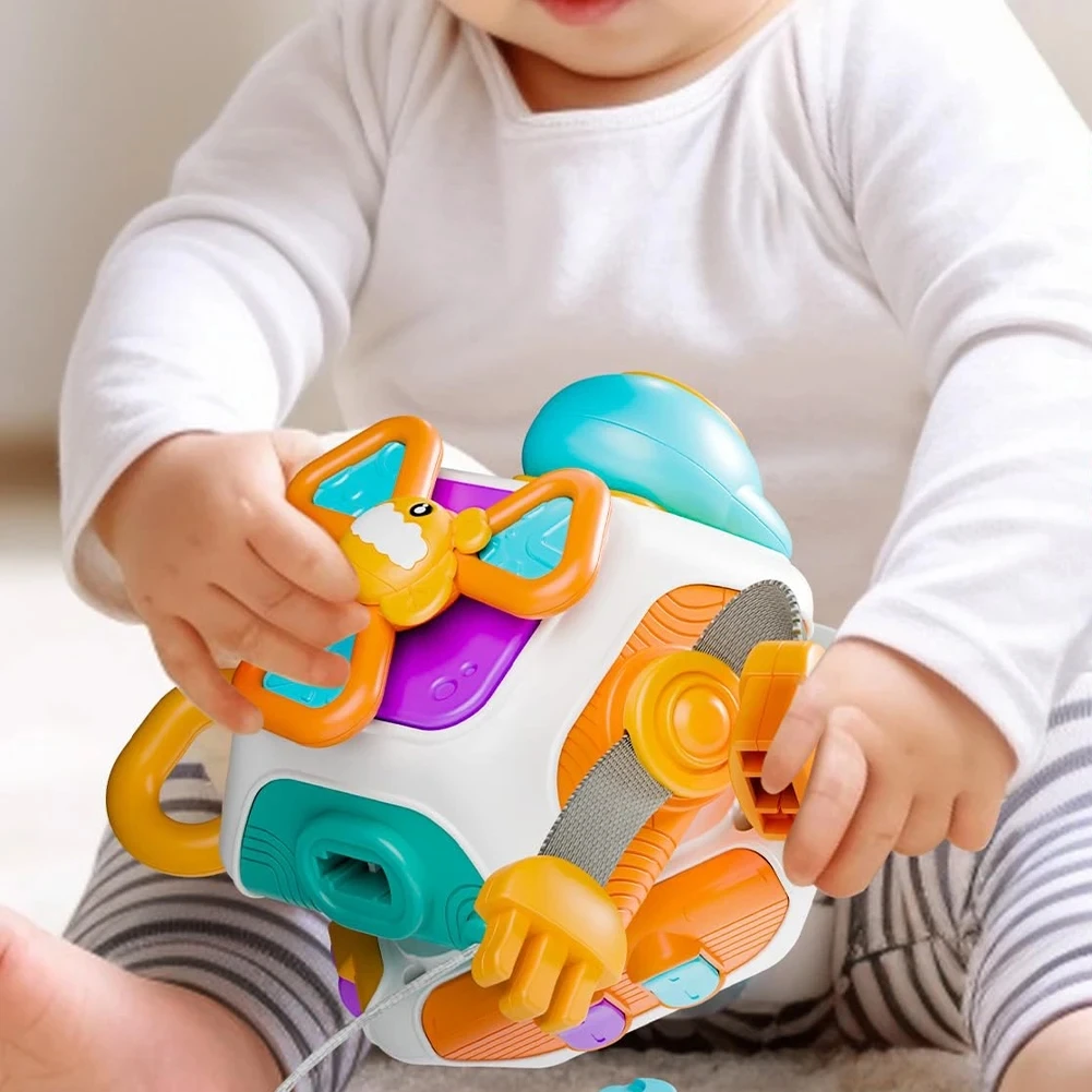 10 In 1 Baby Busy Board Cube Montessori Sensory Toy Infant Carseat Plane Travel Toy 1-3 Years Old Gift Toddlers Educational Toys