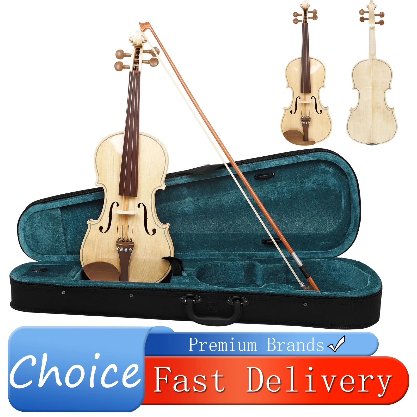 

Astonvilla Violin AV-350 4/4 Violin Spruce Top Maple Crafted Tiger Stripe Jujube Wood Fingerboard With Violin Bow Accessories