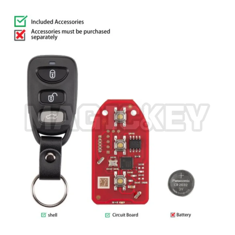 1PCS/LOT Xhorse XKHY21EN Wire Universal Remote Key for Hyundai 3+1 Buttons English Version working with Xhorse VVDI Key tool