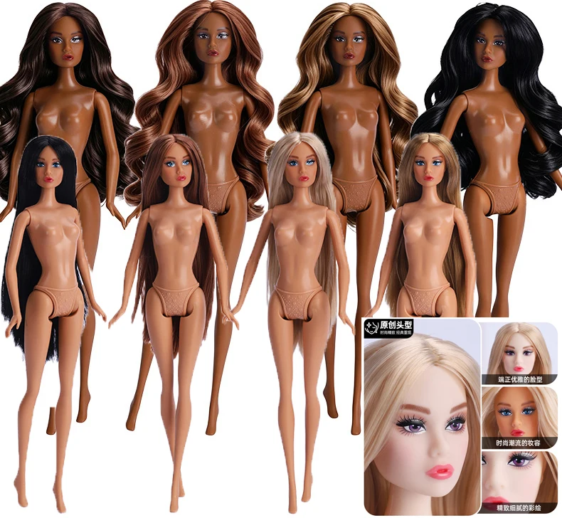 New Face 30cm Supermodel Doll 4 Skin Tones 5 Joints Moveable Body+Head Fashion Makeup 1/6 Doll Nylon Hair Collection Toys Gift
