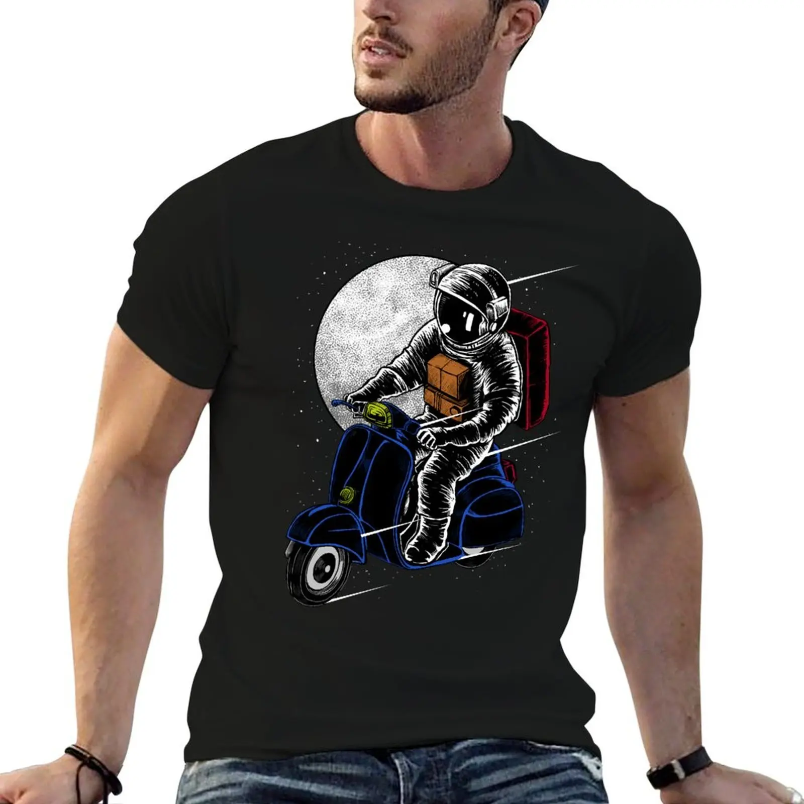 Astro Scooter T-Shirt Big and Tall Casual T-Shirt
