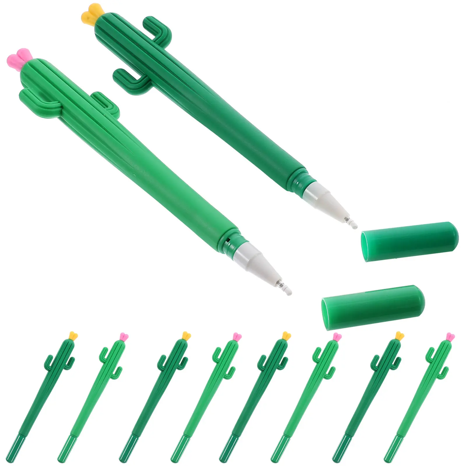 

10Pcs Adorable Cactus Gel Pen Plastic Student Writing Pen for Homework Drawing Marking Blessing Cards Creative Gift for Children