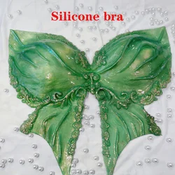 New Pattern Silicone Bra Mermaid Bikini Summer Swimming Free Diving Cosplay Mermaid Bra Oceanarium Bar Performance Clothing