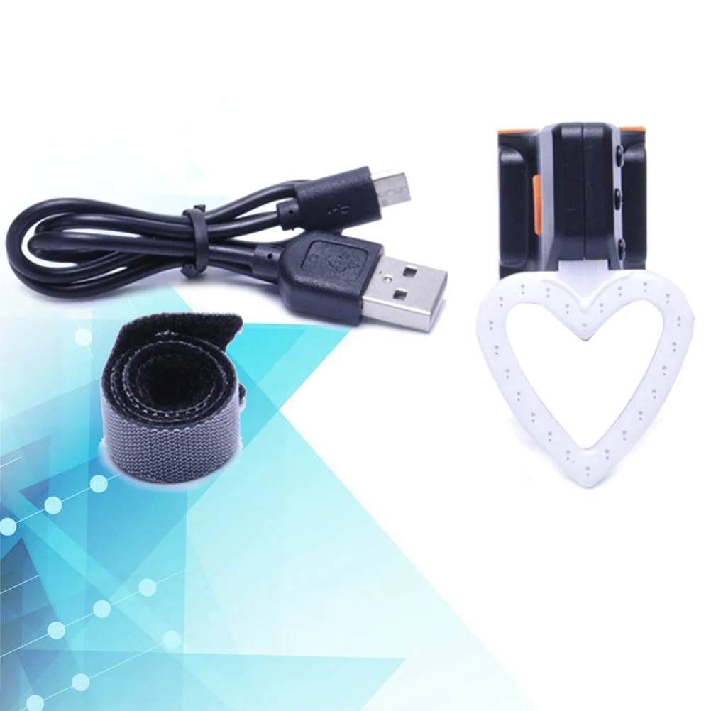 Heart Shape USB Rechargeable LED Bike Taillight Rear Cycling Safety Flashlight 5 Modes Adjustable Strap Bike Taillight