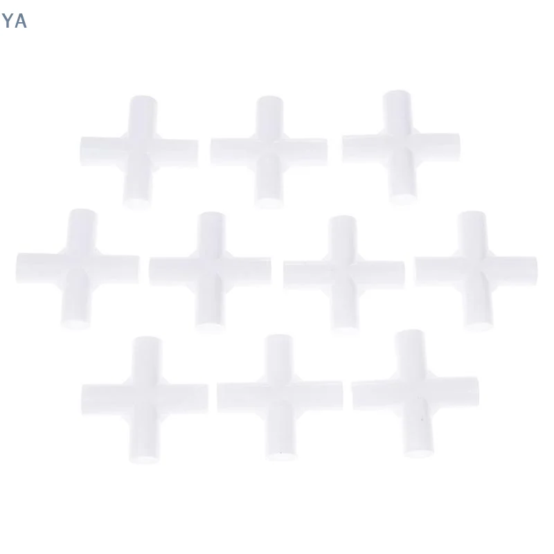 【YA】10PCS 12mm Plastic White Pipe Connector DIY Shelf Tent Fixed Joint Fitting Tee Four Way Straight Elbow Wardrobe Hook Joint