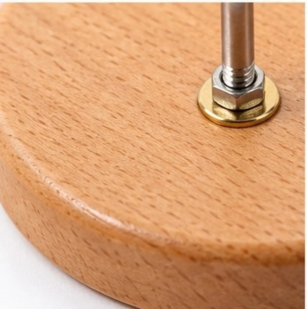 2Pcs Wooden Base Metal Ticket Spike Holder for Restaurant Kitchen Office Desktop Receipts Menus Checks Bills Notes Paper