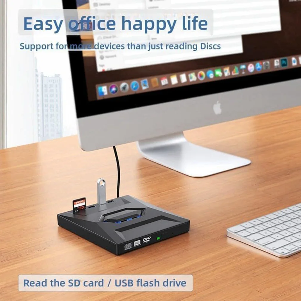 Hot 7-in-1 DVD BD CD Burner USB 3.0 External Player SD TF Card Reading Function Drive for PC Laptop No Bluray Dropshipping - view 4