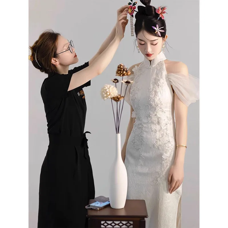 Chinese Style Morning Gowns Women's Family Visiting Shoes Bride Engagement Dress High-End Affordable Improved Cheongsam Banquet