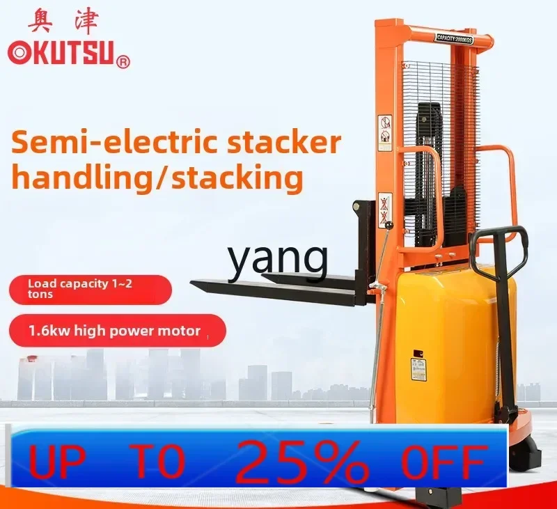 

LH semi-electric stacker forklift small hydraulic lift stacking lift truck