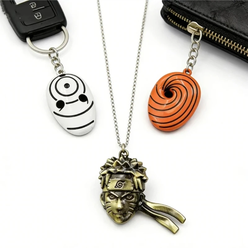 Llavero de Anime Naruto, Llavero para Coche, Colgante de Aleación Uchiha Itachi Uzumaki Naruto para Bolsa, Anillo para Llaves, Accesorios de Cosplay para Niños y Niñas