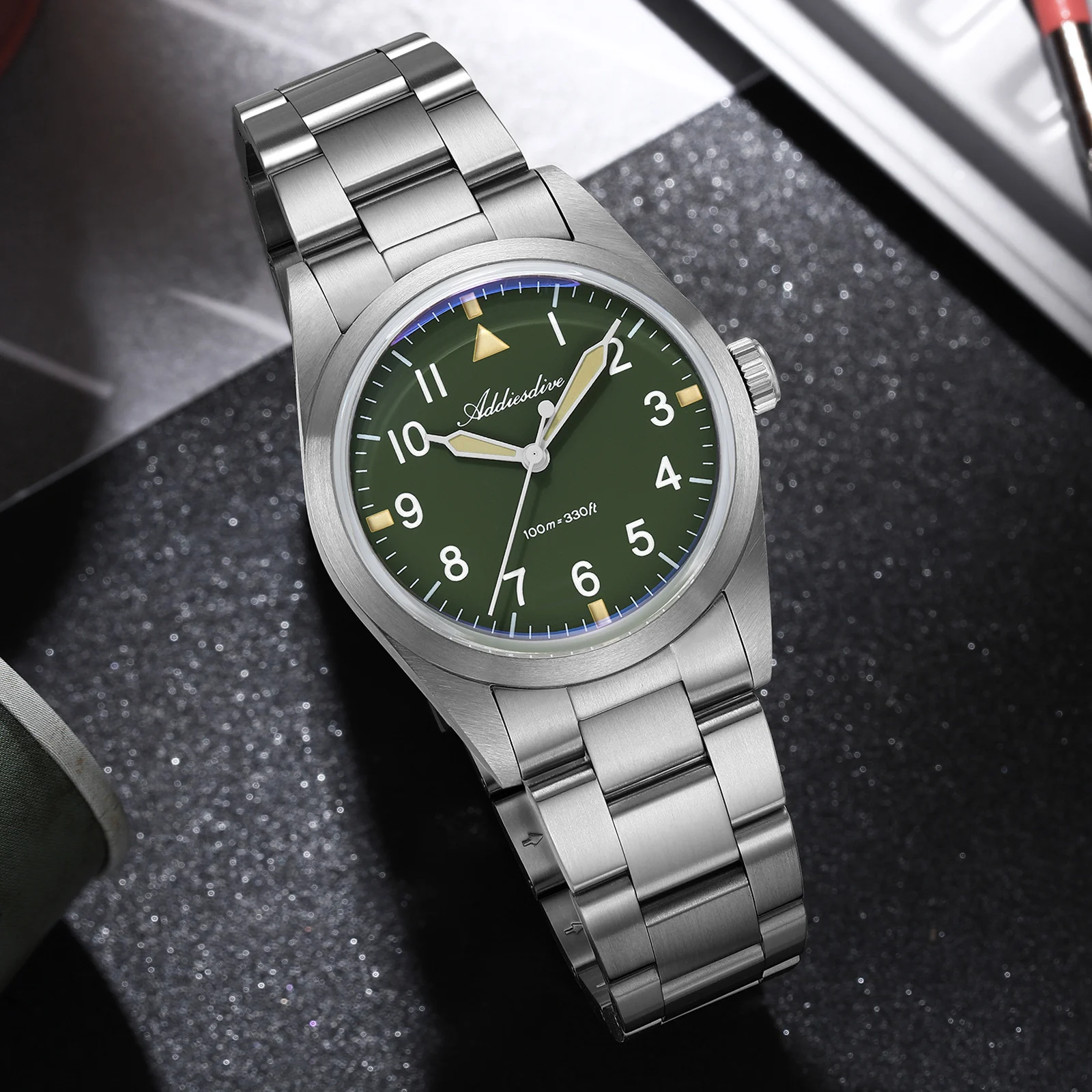 ADDIESDIVE Titanium Watch for Men AR Coating Fashion Wristwatch Luminous VH31 Ultra-thin Quartz Watches Waterproof Reloj Hombre
