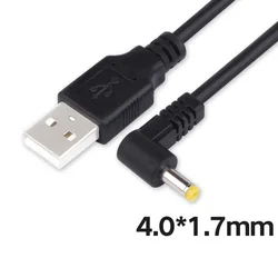 1M USB 2.0 A męski do pod kątem prostym 90 stopni DC 4,0x1,7 mm 5 V 2A 24AWG DC Barrel Jack Kabel zasilający 3,3FT, czarny