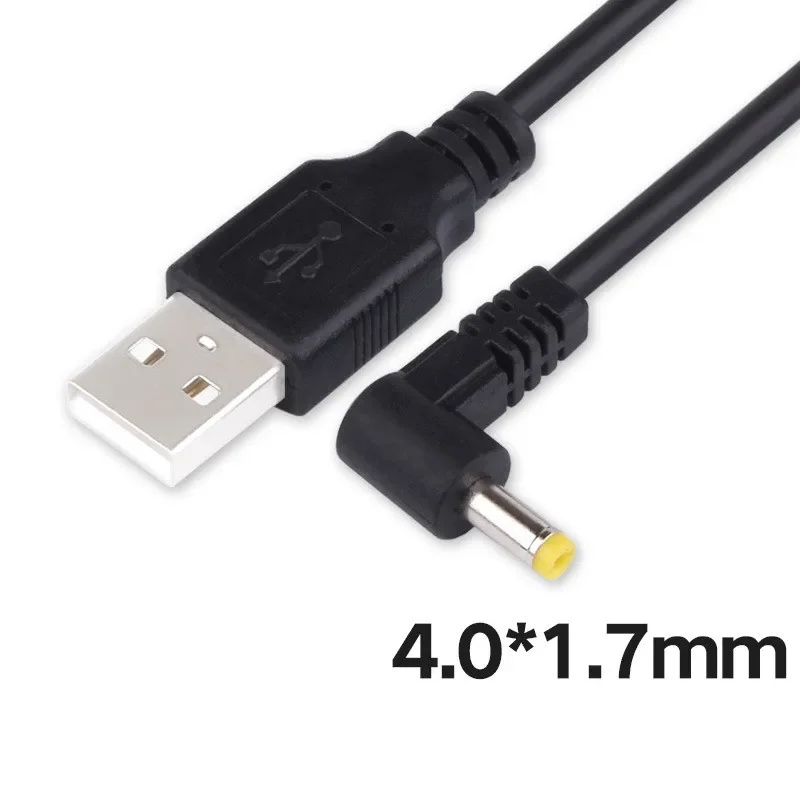 1M USB 2.0 A Male to Right Angled 90 Degree DC 4.0x1.7 mm 5 V 2A 24AWG DC Barrel Jack Power Cable 3.3FT, Black