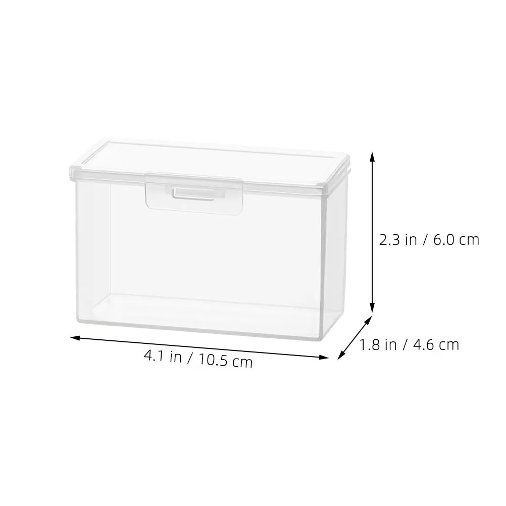 4pcs Transparent PP Card Storage Boxes Clear Lid Playing Cards Organizer Multi Purpose File Case Holder Bin