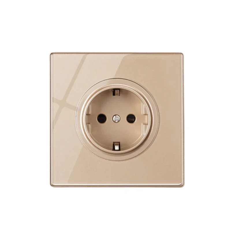 Gold Glass 1/2/3/4gang1 2 Way Stair Wall Light Switch USB Wall Socket British Light Switch with Power Socket