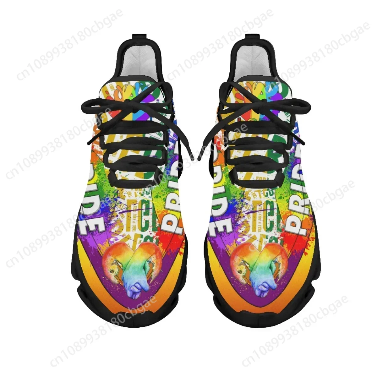 Colorful Pride LGBT Print Platform Shoes for Women Light Mesh Sneakers Female Rainbow Lips Pattern Running Shoes