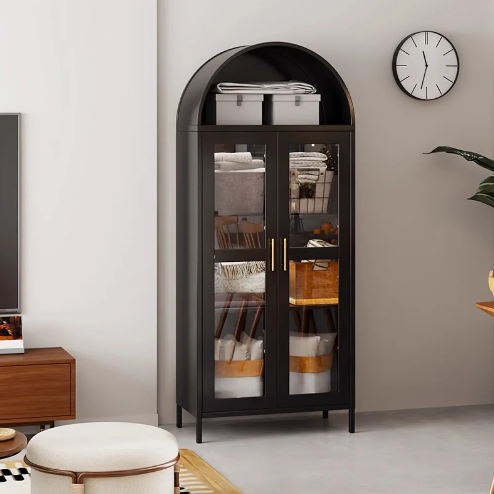 Nordic Storage Living Room Cabinets Organizer Black Glass Display Cabinets Luxury Modern Vetrina Soggiorno Home Decoration