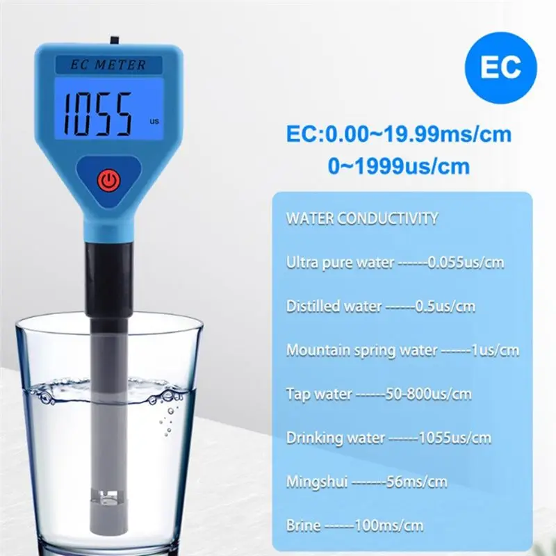 Digital EC Meter Water Quality Monitor Tester Water Analyzer For Pools/Drinking/Life Water/Aquariums Water EC-98303-[LUCK 9]