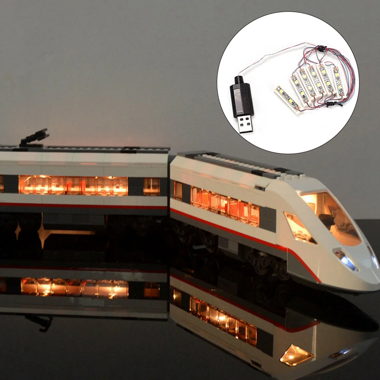 ZK40 ABS Universal DIY LED Light USB Charging Shining Decoration Bricks Bartype Lamp