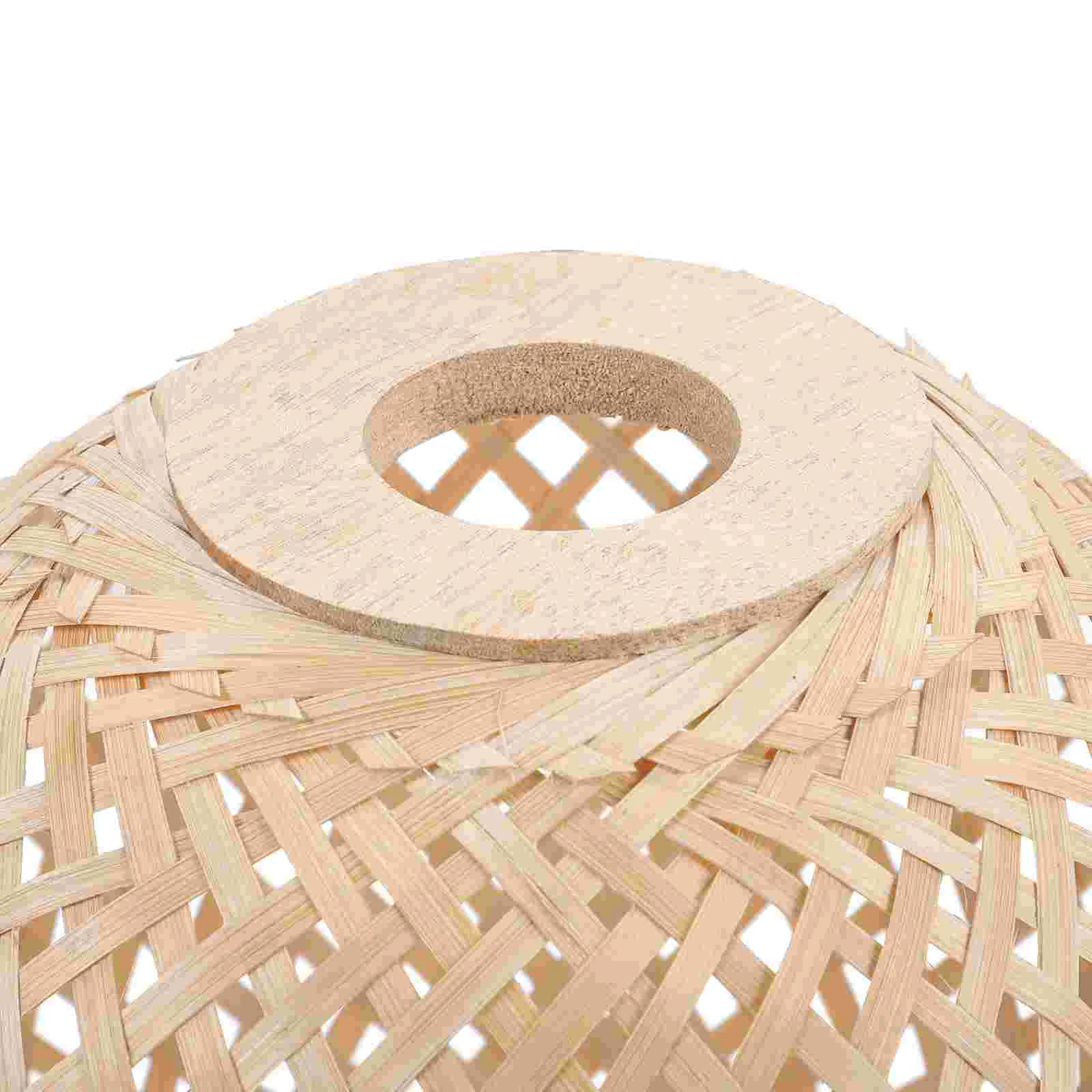 Woven Bamboo Lampshade Light Bulb Cage Guard Rattan Basket Chandelier Lamp Shade Light Cover