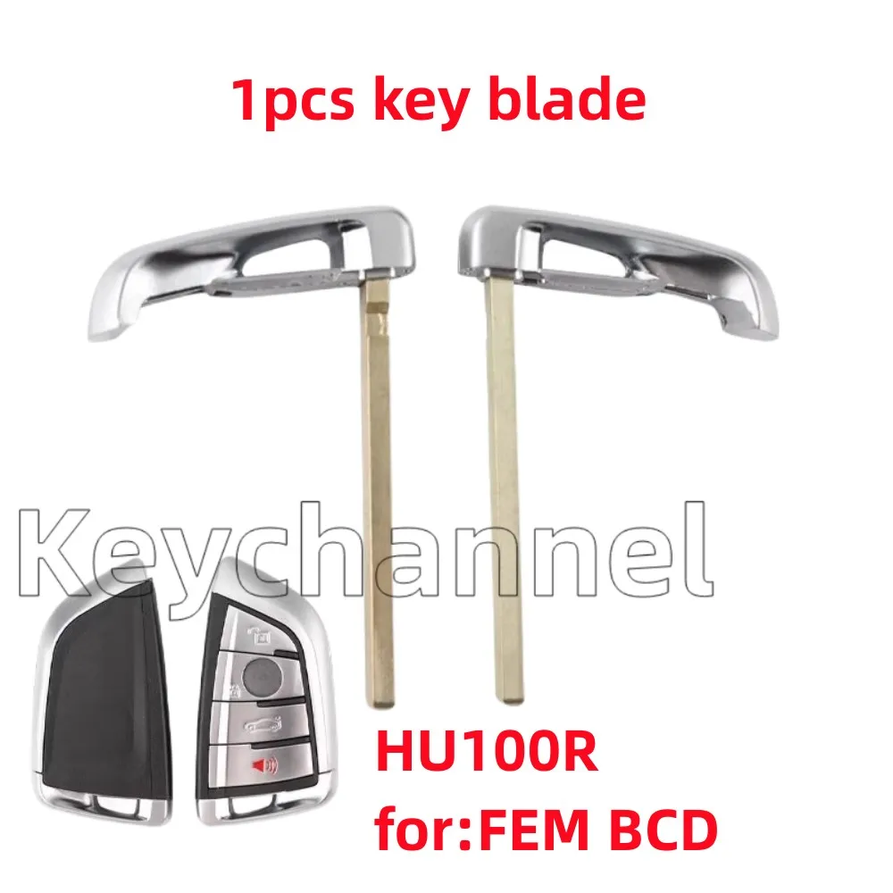 1pcs HU100R Emergency Key Blank Car Smart Key Blade FEM BDC Fob Remote Blade Remote Key for 3 5 Series X3 X5 X6 E F G Chassis