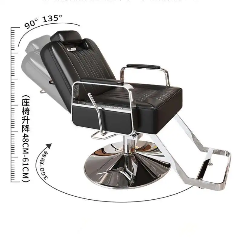 كرسي دوار صالون تصفيف الشعر معدات الأثاث تصفيف الشعر الحلاق منضدة الزينة كراسي غرفة المعيشة أداة الملحقات السوداء #6
