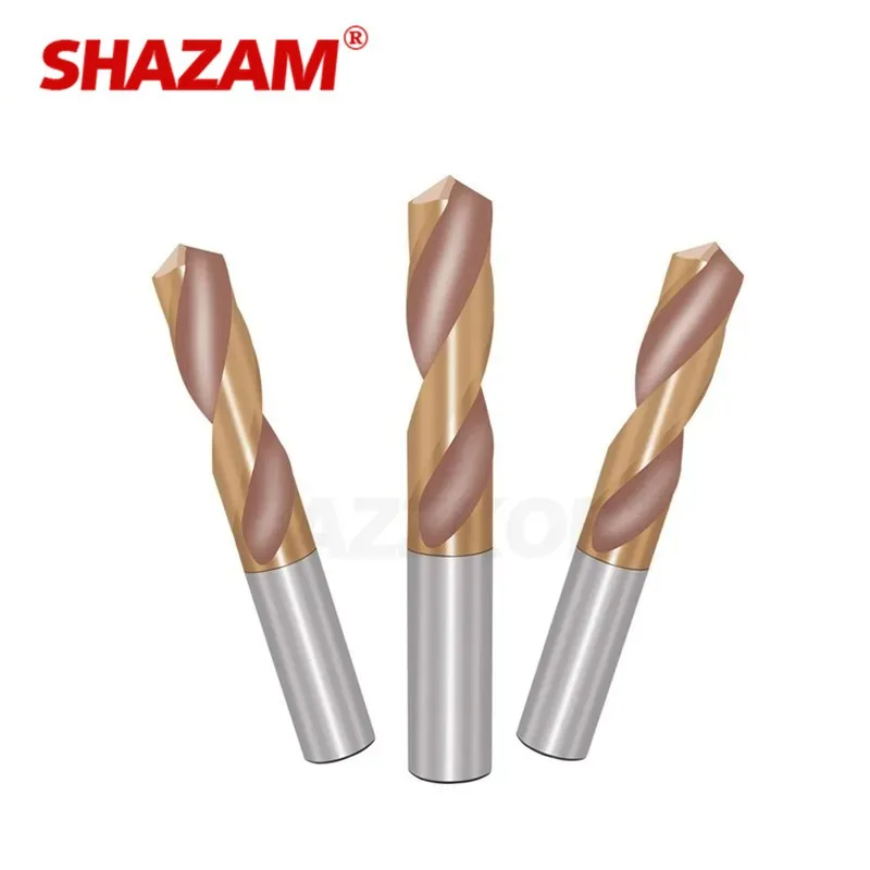 Hartmetall legierung 3d Bohrer Wolfram stahl super hart rostfrei Dreh bohrer gerader Griff massives Intervall Bronze für CNC-Metall 150mm