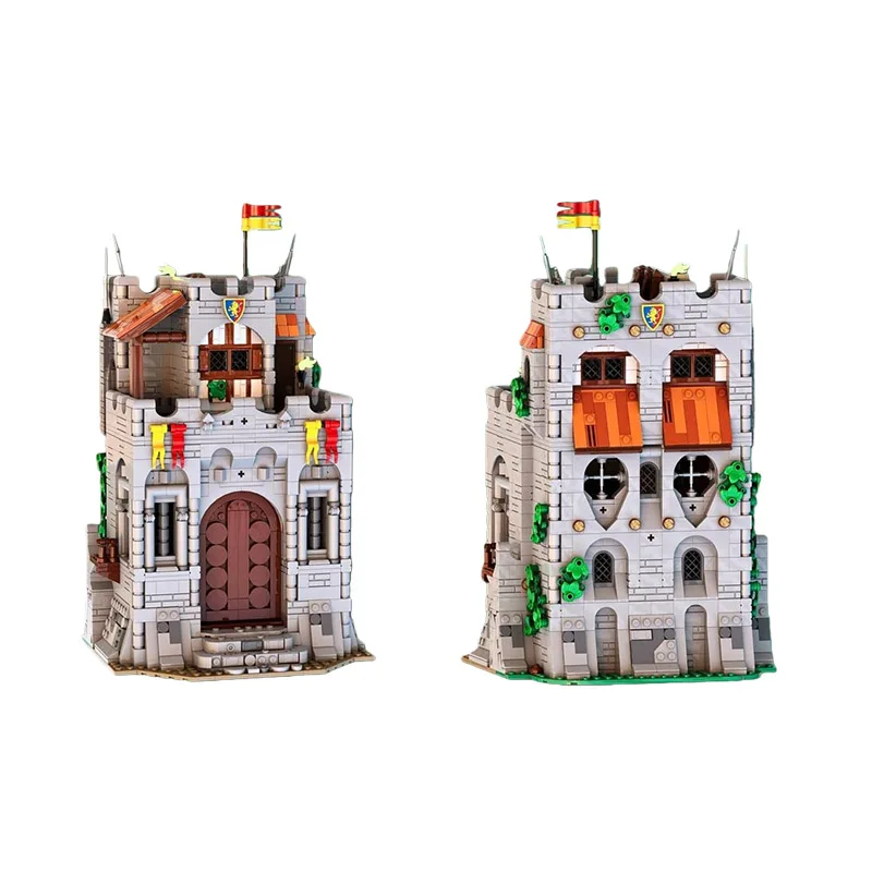 Torre de canto de castelo medieval modelo 900cpsMOC bloco de construção brinquedo presente de festival criativo adequado para todos
