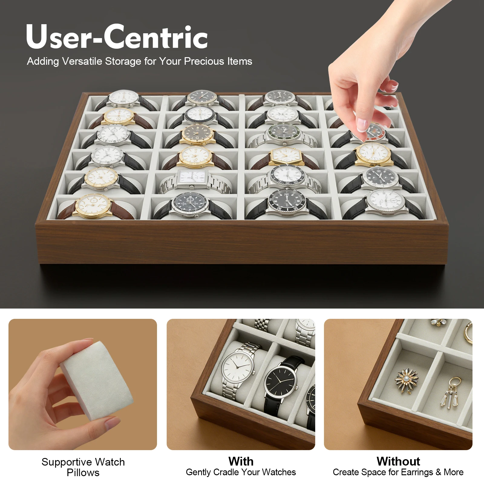 24 Slot Watch Box Organizer wi - Jewelry Store Mens Watches ulasan dan harga